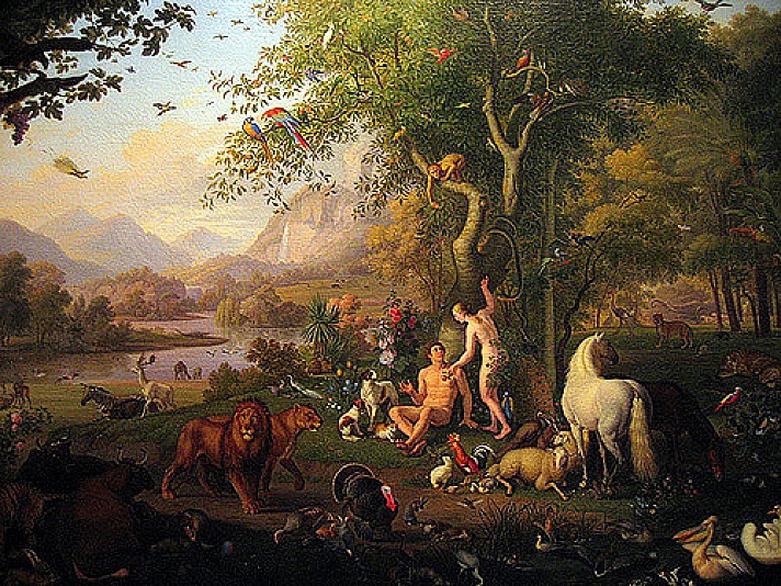 KRANKHEIT ALS SYMBOL - Adam and Eve in the Garden of Eden, by Wenzel Peter, Pinacoteca Vaticana