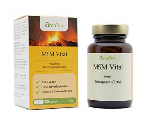 MSM Vital 1-Monatspackung (Methylsulfonylmethan-Kombination in Kapseln, höchste Qualität, hergestellt in Deutschland) 