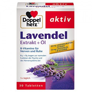 Doppelherz Lavendel Extrakt + Öl – Nahrungsergänzungsmittel mit Vitamin B6 und B12 als Beitrag zur normalen Funktion der Psyche – 1 x 30 Tabletten 