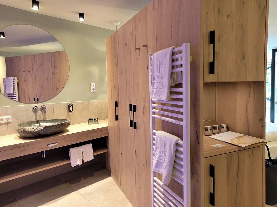 Schenna Resort: unser elegantes Badezimmer