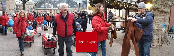 Live To Love Auftakt in 2020: Besuch der Obdachlosen in Hamburg