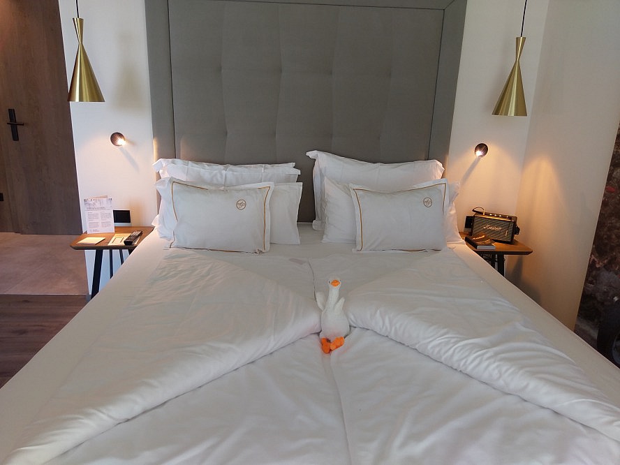 Hotel Ansitz Plantitscherhof: Tolles Doppelbett mit sehr bequemen Matratzen