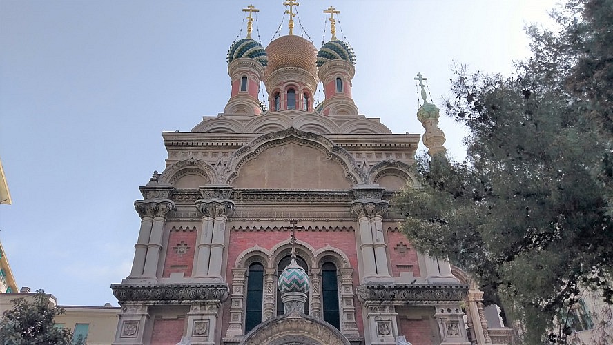 Royal Hotel Sanremo: die eindrucksvoll pompöse orthodoxe Kirche im sonst sehr katholischen Sanremo