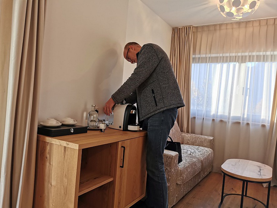Hotel Ansitz Rungghof: Axel freut sich auf einen erstklassigen Espresso