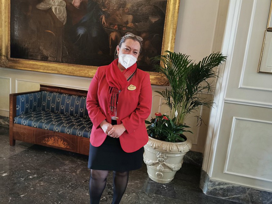 Royal Hotel Sanremo: charmante Begrüßung durch Monica Wild
