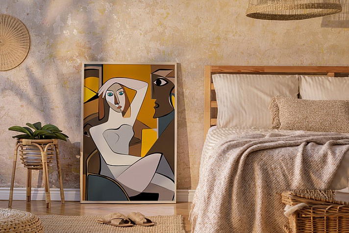 Poster mit Frau inspieriert von Picasso
