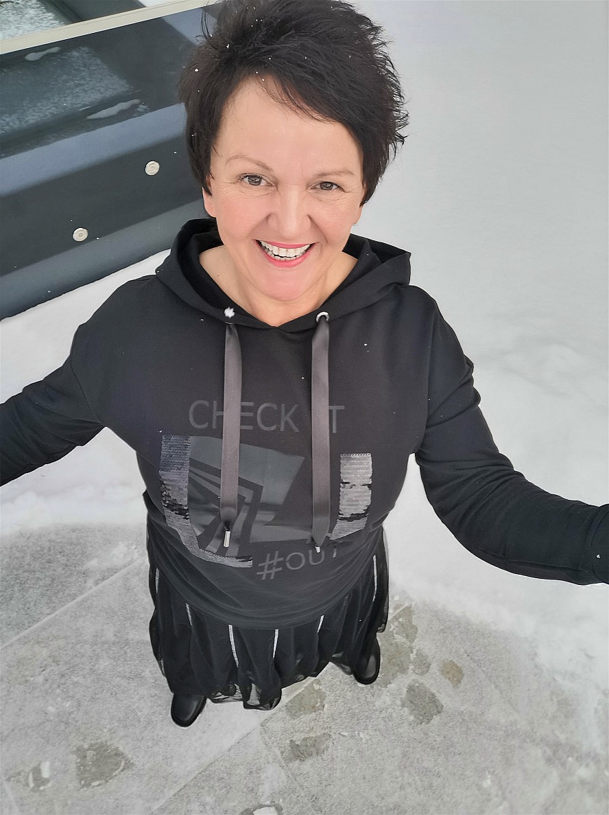 Mühle Resort 1900: Annette Maria in ihrem ersten Schnee des Jahres