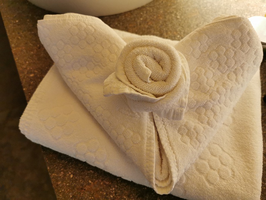 Hotel Kassian: hübsch gefaltete Handtücher