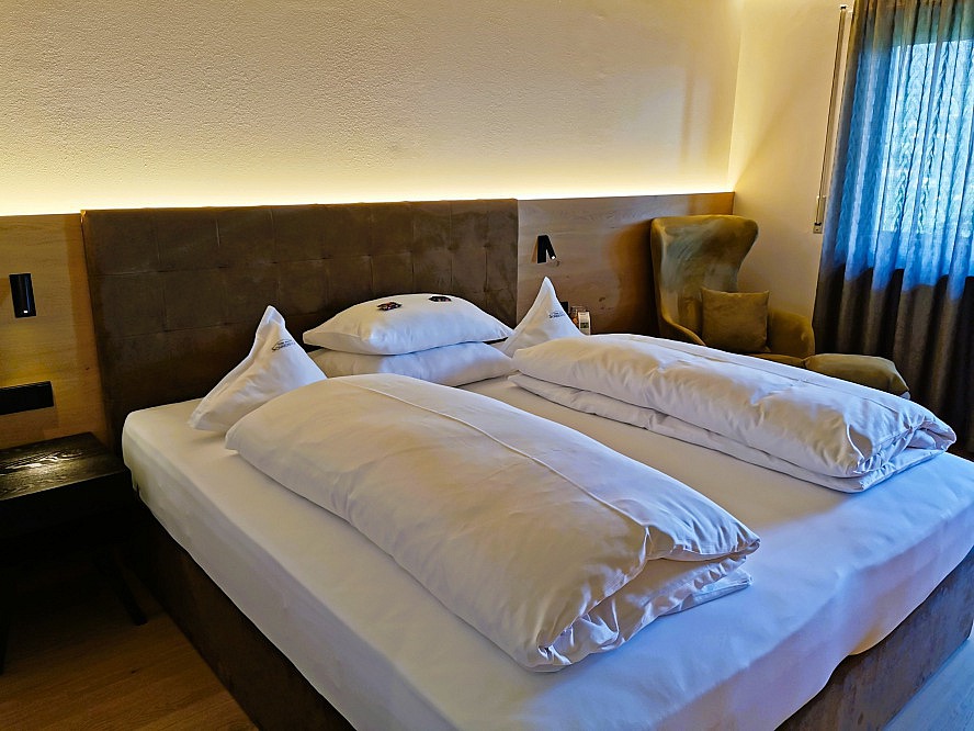 Hotel Sonnenhof: die bequemen Betten sorgen für eine wirklich ausgesprochen gute Nachtruhe