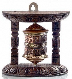 Wand-Gebetsmühle Kupfer 10 cm 