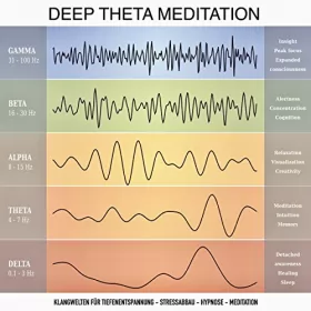 Yella A. Deeken: Deep Theta Meditation: Klangwelten für Tiefenentspannung - Stressabbau - Hypnose - Meditation