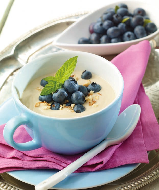 Crunchy-Cappuccino-Joghurt mit Blaubeeren - FÜR 1 PERSON