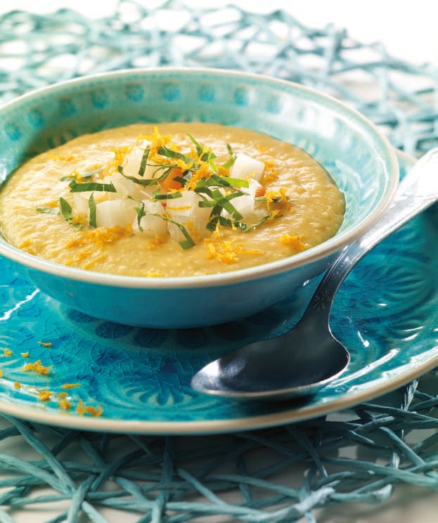 Orangen-Linsen-Suppe mit Lebkuchengewürz - für 2 Personen