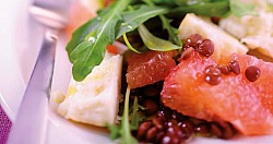 Rucola-Linsen-Salat mit Ziegenkäse